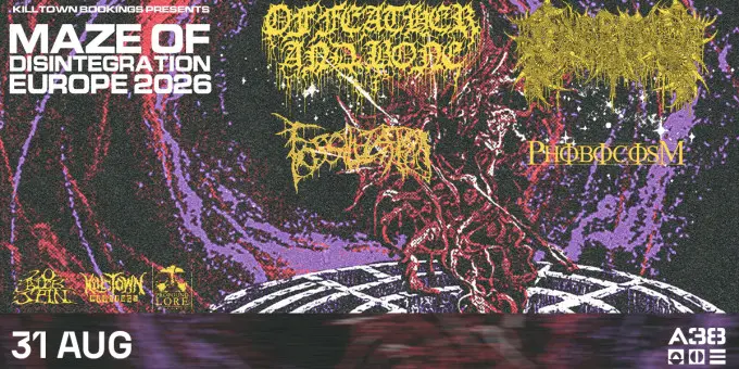 Of Feather and Bone (US), Civerous (US), Fossilization (BR), Phobocosm (CAN) koncert Budapesten (A38 Hajó)