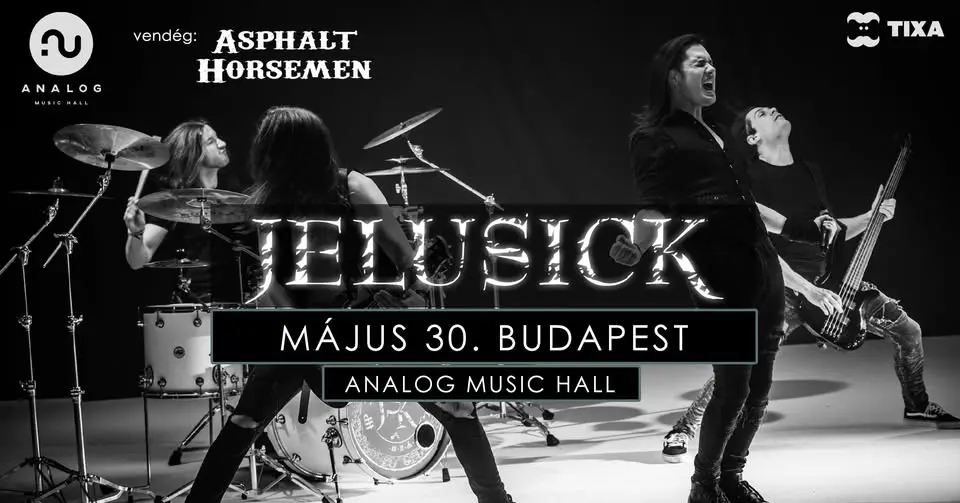 Jelusick: Apolitical Ecstasy 2026 + Asphalt Horsemen || koncert Budapesten (Analog Music Hall)