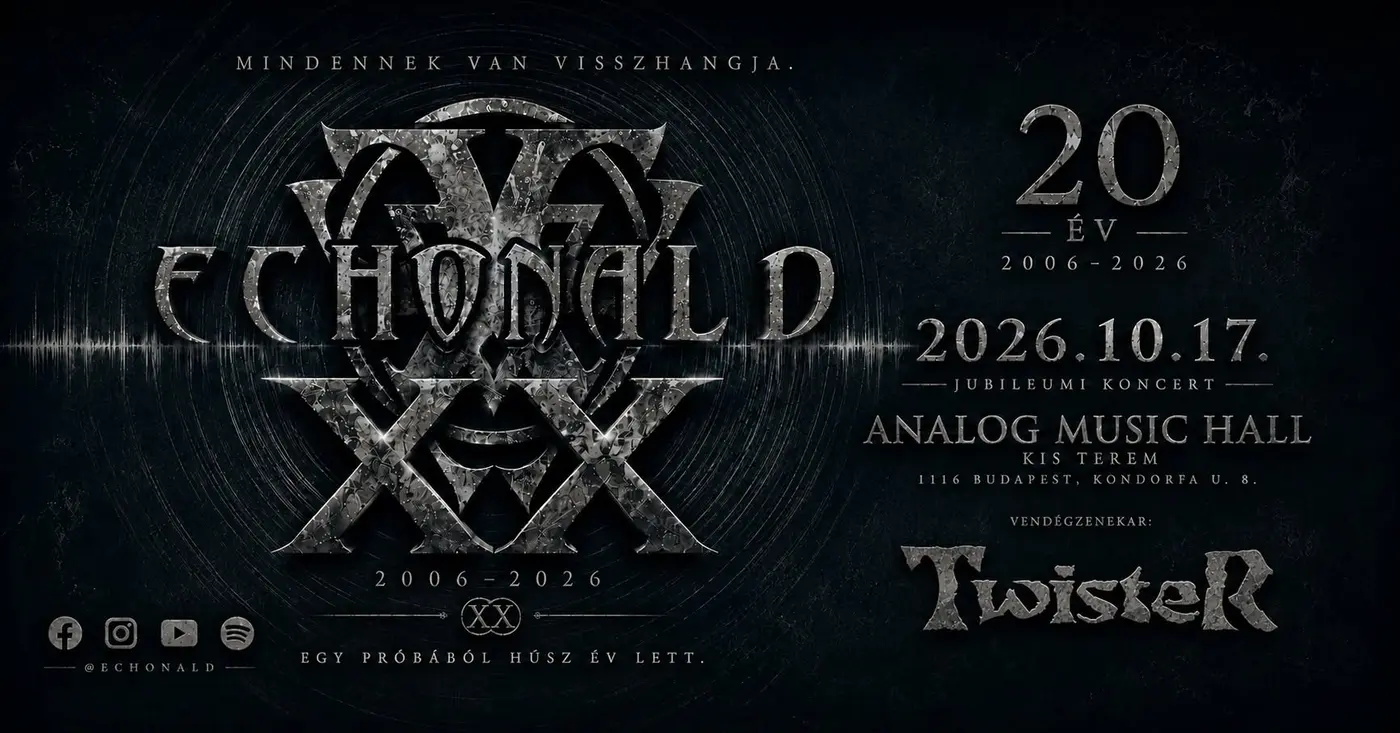 Echonald//20. Születésnapi Nagykoncert// Vendég: Twister koncert Budapesten (Analog Music Hall)