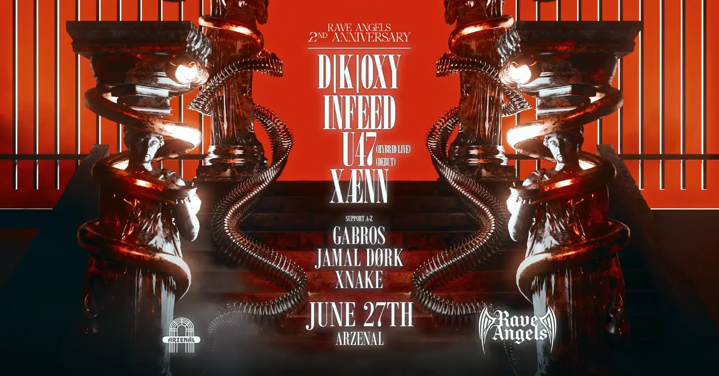 RAVE ANGELS 2ND ANNIVERSARY W/ D|K|OXY | INFEED | U47 | XÆNN koncert Budapesten (Arzenál Budapest)