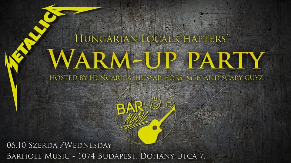 Pre-Show Warm-up Party Budapest! @ Barhole Music koncert Budapesten (BAR Hole Music)