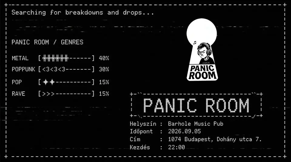 09.05 🔥 PANIC ROOM 🔥 presents: KEEP ON ROLLIN' BABY PARTY koncert Budapesten (BAR Hole Music)