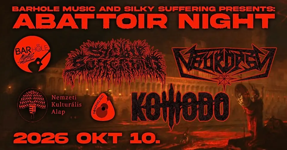 Abattoir Night: SILKY SUFFERING x NEUROPSY x KOMODO koncert Budapesten (BAR Hole Music)