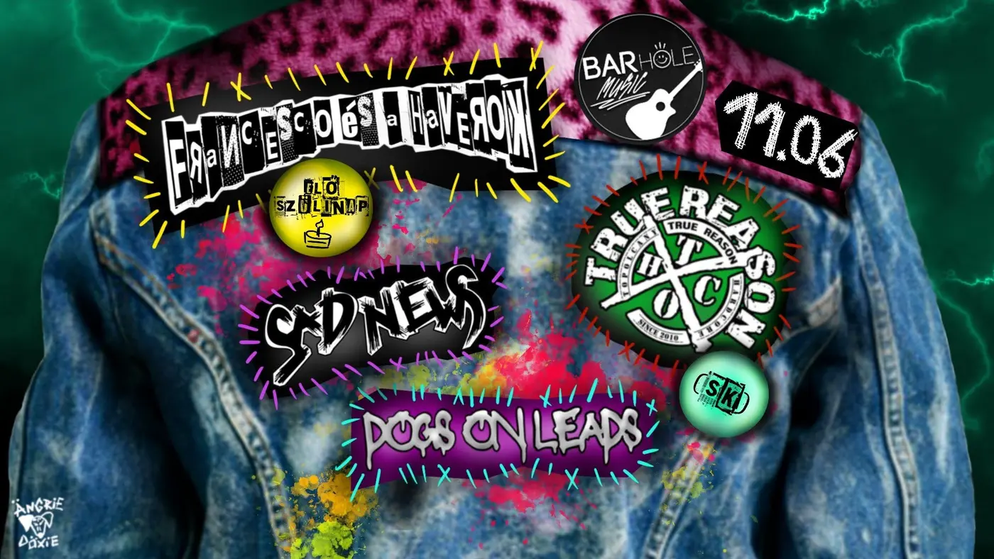 Francesco és a Haverok, Sad news, True reason, Dogs On Leads koncert Budapesten (BAR Hole Music)