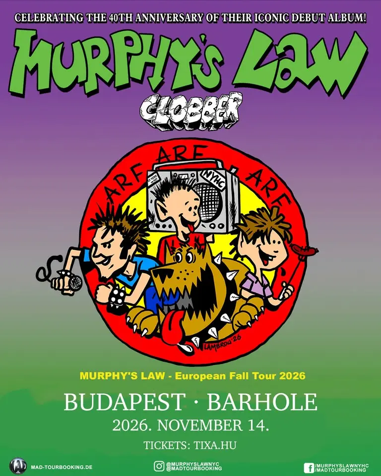 MURPHY'S LAW (US) // BUDAPEST, BARHOLE koncert Budapesten (BAR Hole Music)