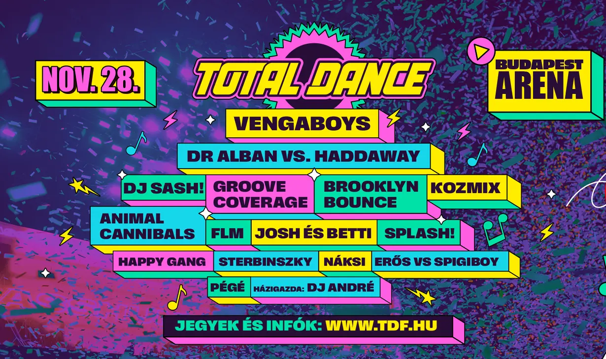 Total Dance – Az évzáró 90’s & 2000’s MEGASHOW koncert Budapesten (Budapest Aréna)