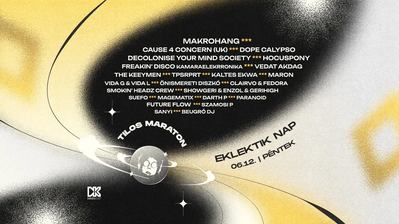 EKLEKTIK NAP @ TILOS MARATON 2026 - TŐLED FÜGG koncert Budapesten (Dürer Kert)