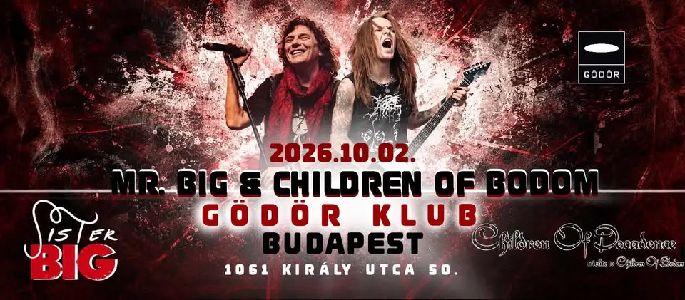 To Be with Bodom: Mr. Big × Children of Bodom koncert Budapesten (Gödör Klub)
