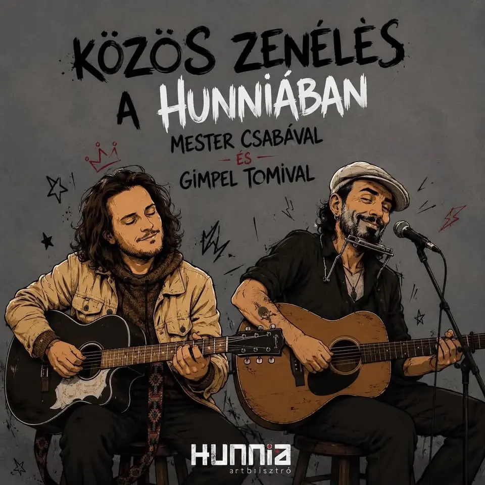 Közös zenélés koncert Budapesten (Hunnia Bisztró)