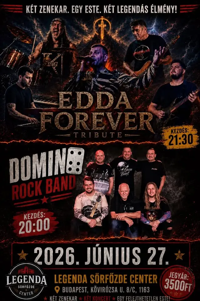 Edda Forever - Domino Rock Band koncert koncert Budapesten (Legenda Sörfőzde Center)