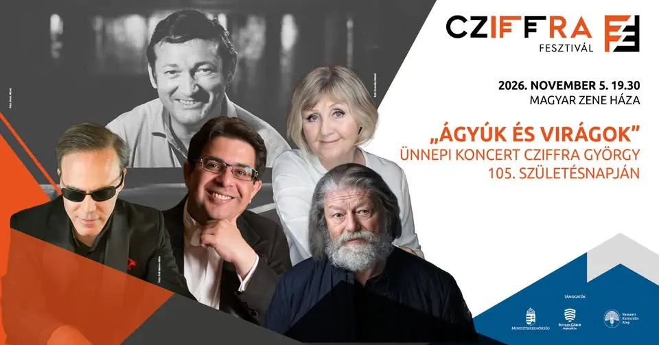 „Ágyúk és virágok” ünnepi koncert Cziffra György 105. születésnapján koncert Budapesten (Magyar Zene Háza)