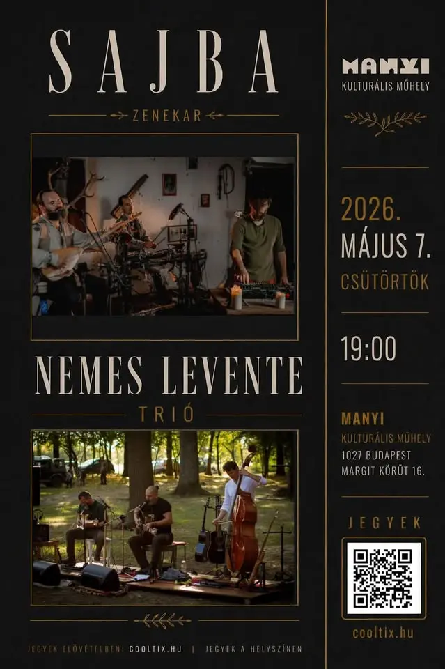 Sajba × Nemes Levente trio koncert Budapesten (Manyi-Kulturális Műhely)