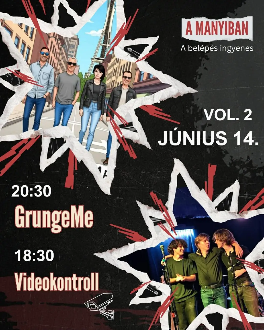 GrungeMe + Videokontroll koncert Budapesten (Manyi-Kulturális Műhely)