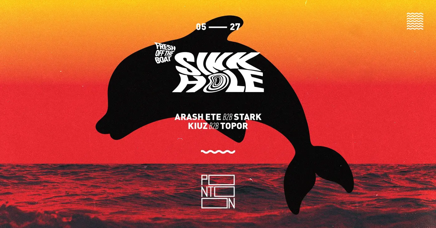 FRESH OFF THE BOAT: SINKHOLE | ARASH ETE B2B STARK, KIUZ B2B TOPOR koncert Budapesten (PONTOON)