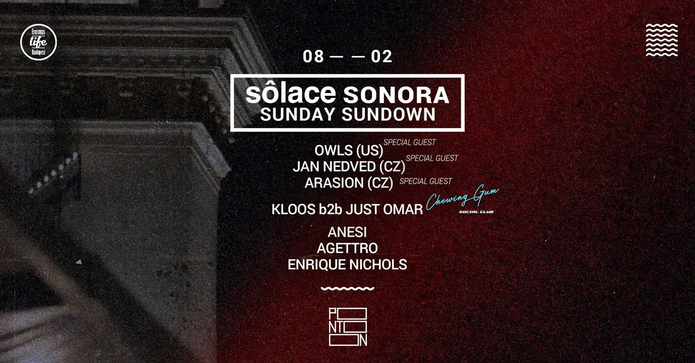 SOLACE SONORA ~ PONTOON ~ SUNDAY SUNDOWN BY ELB ~ 2ND AUGUST ~ FREE ENTRY koncert Budapesten (PONTOON)