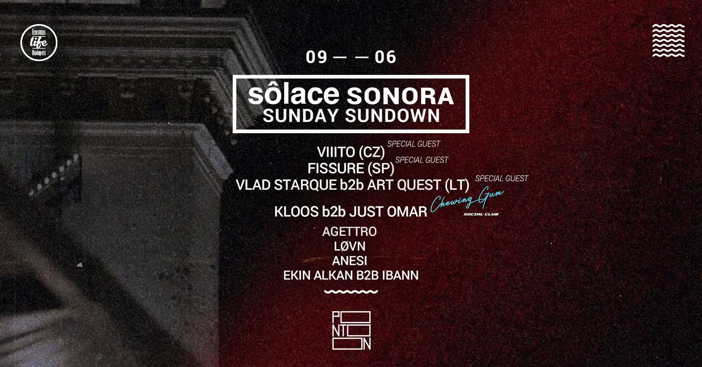 SOLACE SONORA ~ PONTOON ~ SUNDAY SUNDOWN BY ELB ~ 6TH SEPTEMBER ~ FREE ENTRY koncert Budapesten (PONTOON)