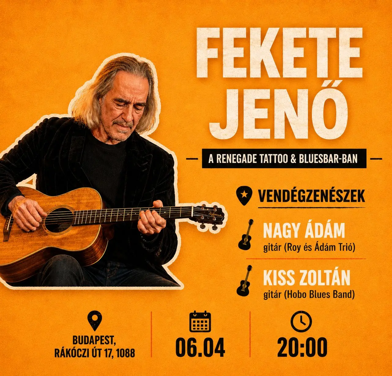 Fekete Jenő és Barátai koncert Budapesten (Renegade Tattoo & Blues Bar)