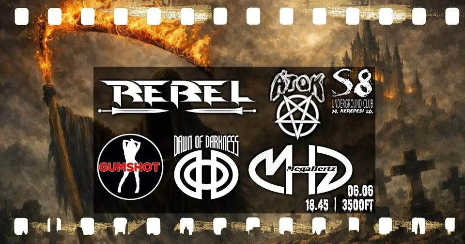 Rebel | Átok | MegaHertz | Dawn of Darkness | Gumshot koncert Budapesten (S8 Underground Club)