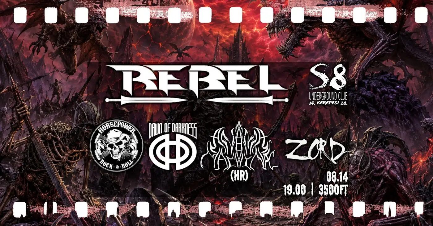Rebel | Anima Machinae [HR] | Dawn of Darkness | HorsePower | Zord koncert Budapesten (S8 Underground Club)