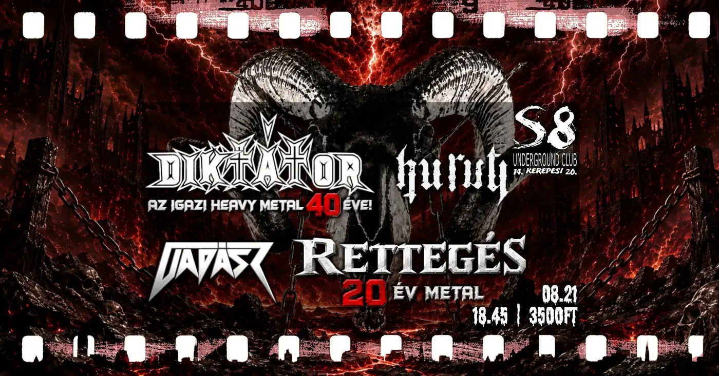 Diktátor 40 | Rettegés 20 | Vadász | Hurut koncert Budapesten (S8 Underground Club)