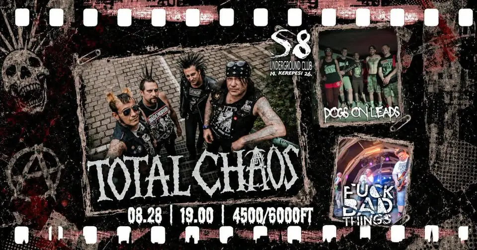 Total Chaos [USA] | Dogs On Leads | F*ck Bad Things koncert Budapesten (S8 Underground Club)