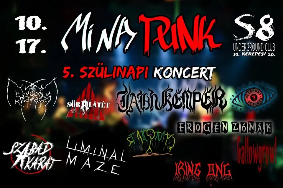 MiNaPunk 5. szülinapi koncert koncert Budapesten (S8 Underground Club)
