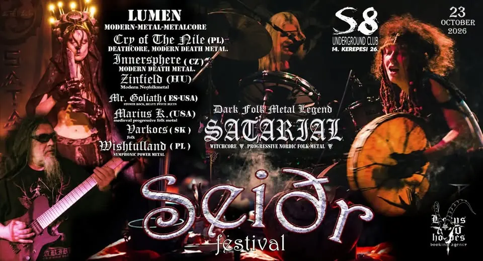 Seiðr Festival 2026 - S8 | Satarial | Marius K. | Mr. Goliath | Varkocs | Lumen | +4 Bands koncert Budapesten (S8 Underground Club)