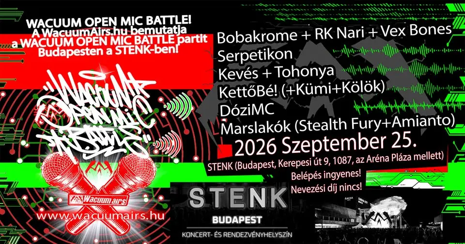 WACUUM OPEN MIC BATTLE koncert Budapesten (Stenk)